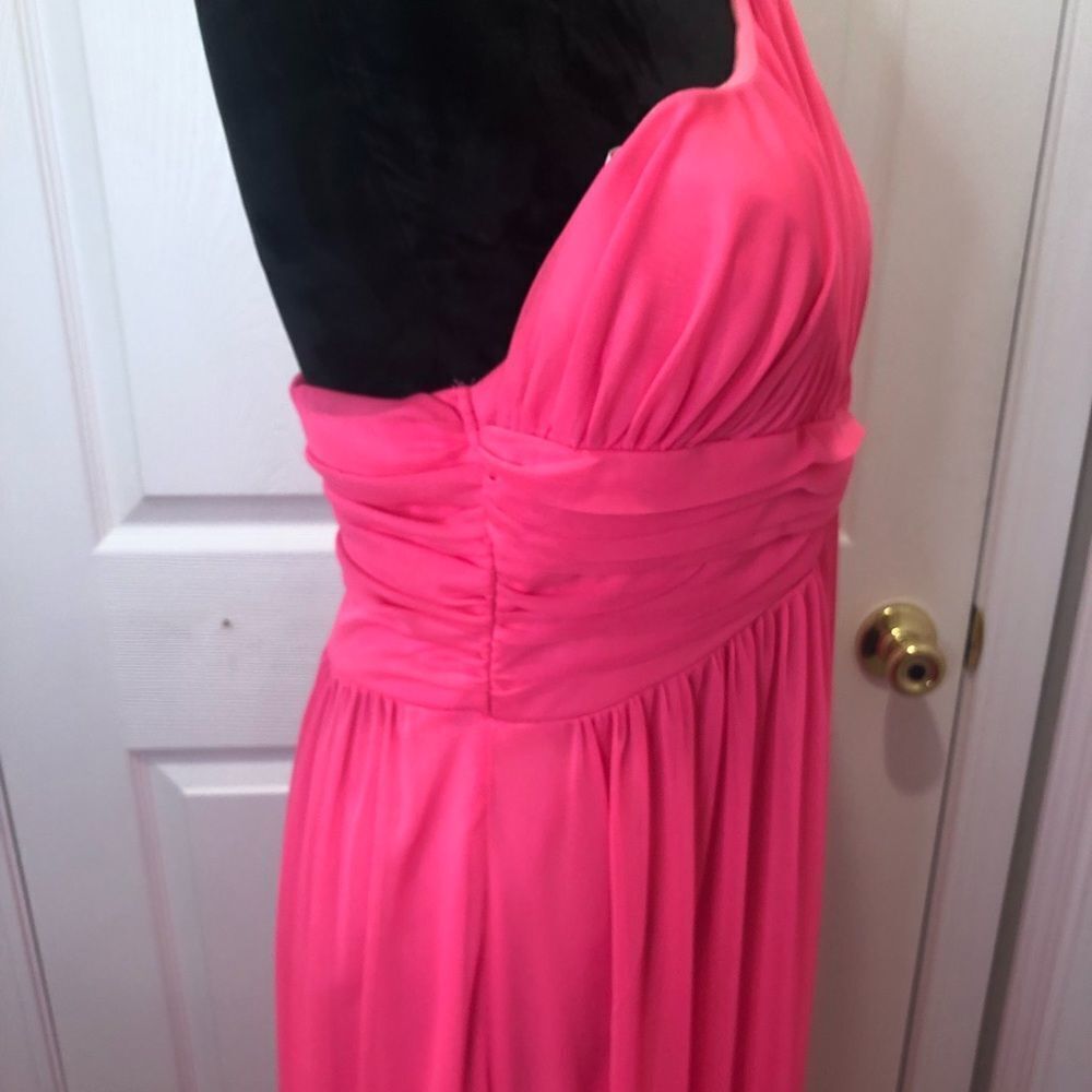 Deb pink maxi length formal prom dress with jeweled strap, size 14 - Picture 10 of 13